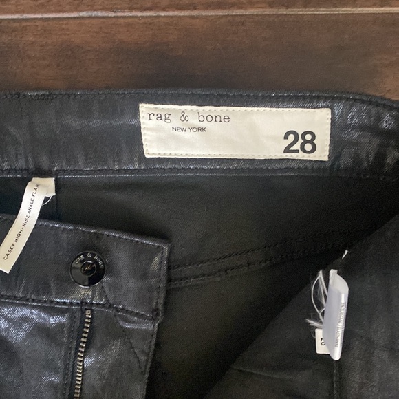 Rag n bone Casey high rise coated ankle flare az28 nwt black NEW - Picture 9 of 11